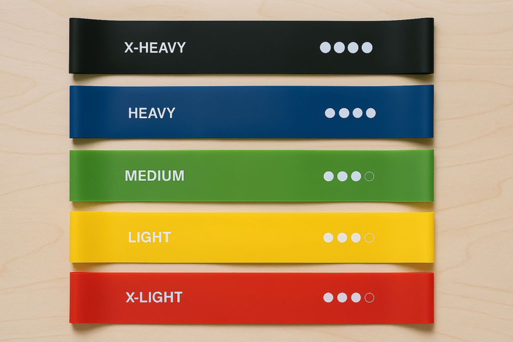 Resistance bands set for home workouts.